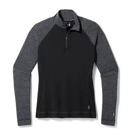 Smartwool Smartwool Women's Classic Thermal Merino Base Layer Pattern 1/4 Zip Boxed Black Dot
