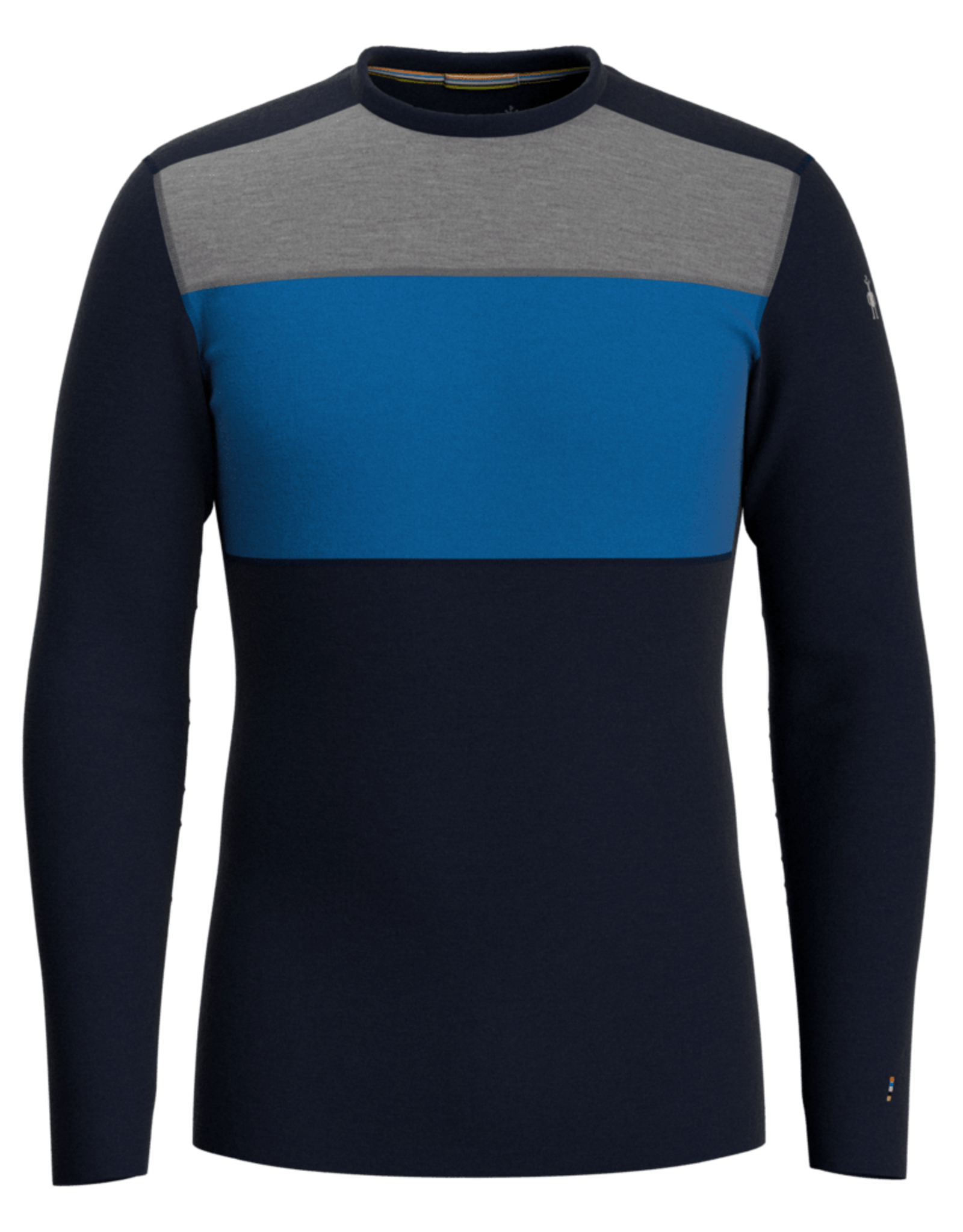 Smartwool Smartwool Men's Classic Thermal Merino Base Layer Colorblock Crew Boxed Deep Navy/Laguna Blue