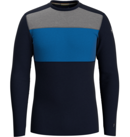 Smartwool Smartwool Men's Classic Thermal Merino Base Layer Colorblock Crew Boxed Deep Navy/Laguna Blue