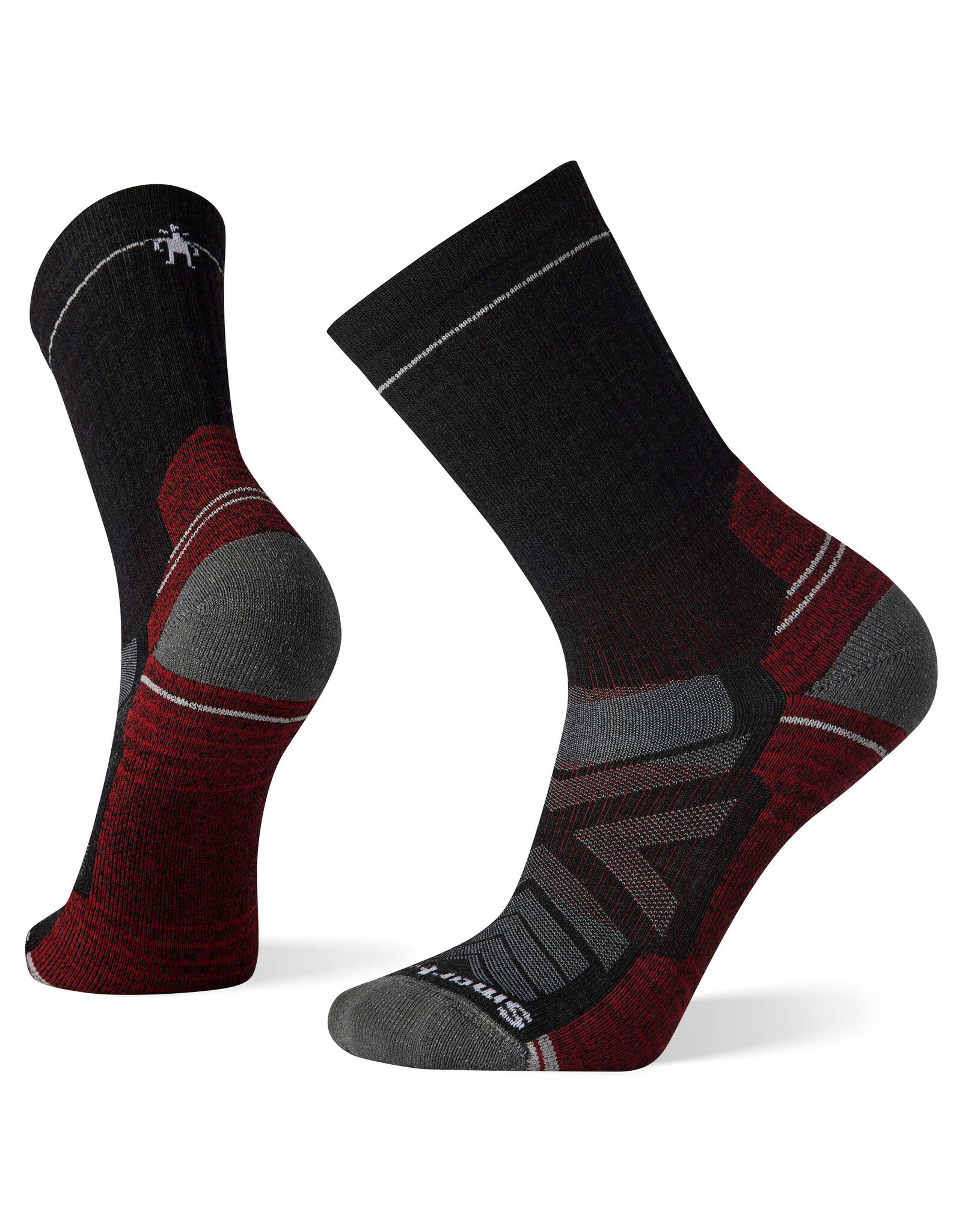 Smartwool Hike Light Cushion Print Crew Socks Charcoal