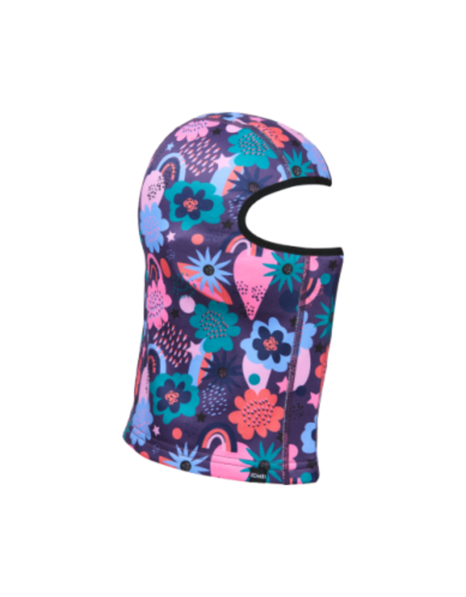 Kombi Kombi VELVET FLEECE BALACLAVA CHILDREN-PURPLE RAINBOW FLOWER F25