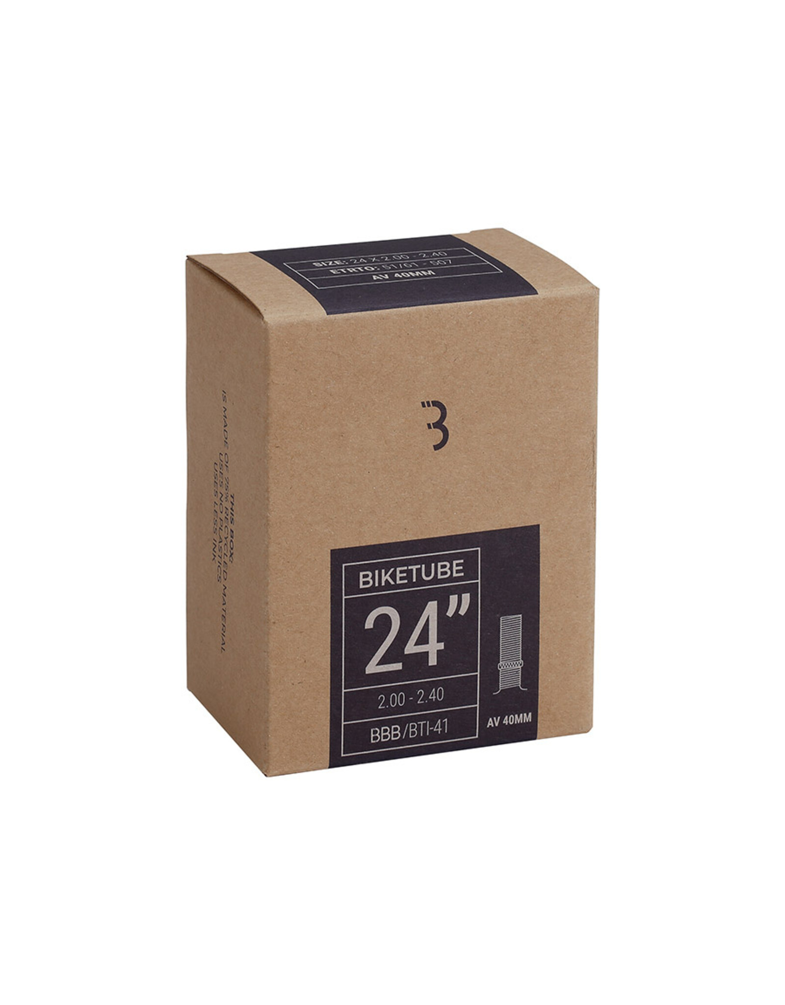 BBB Cycling, Tube, Schrader, Length: 40mm, 24'', 2.00-2.40