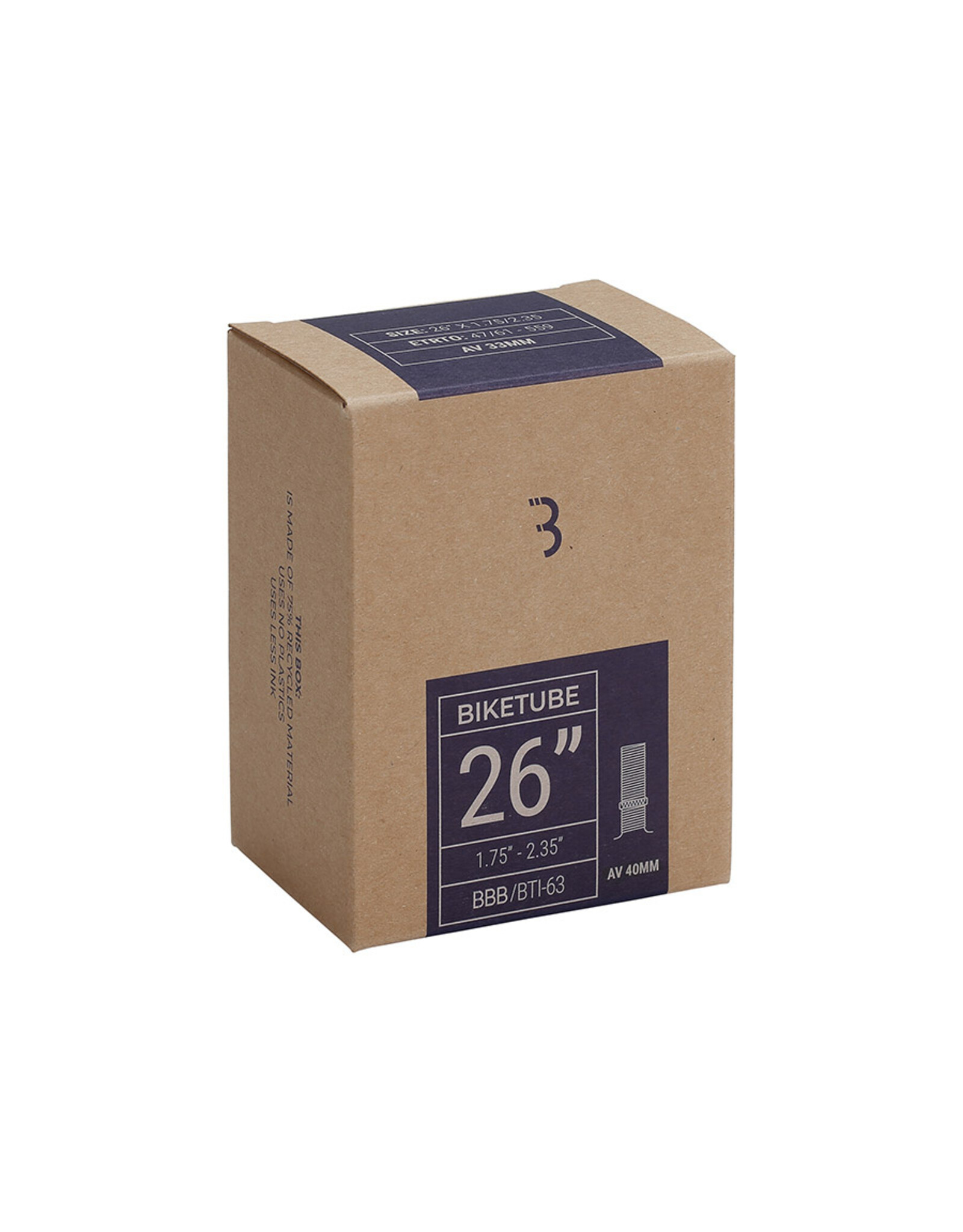 BBB Cycling, Tube, Schrader, Length: 40mm, 26'', 1.75-2.35