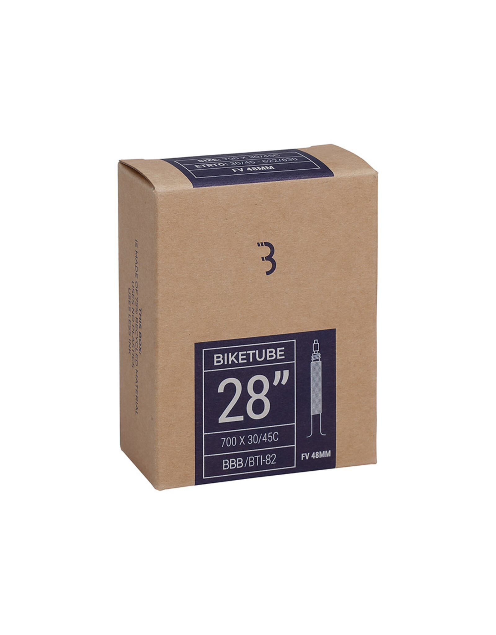 BBB Cycling BBB Cycling, Tube, Presta, Length: 48mm, 700C, 30-43C