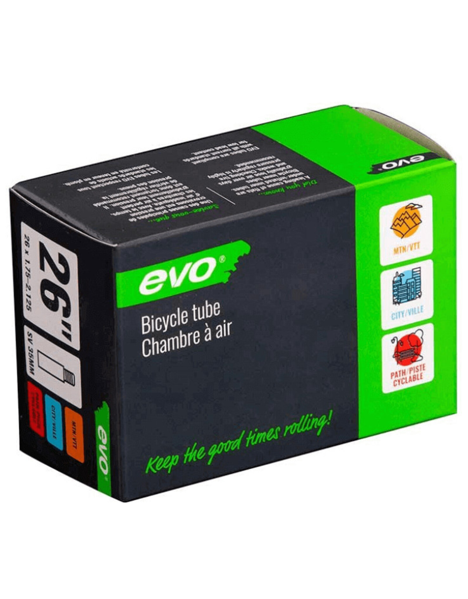 EVO EVO, SV, Tube, Schrader, Length: 48mm, 700C, 28-32C