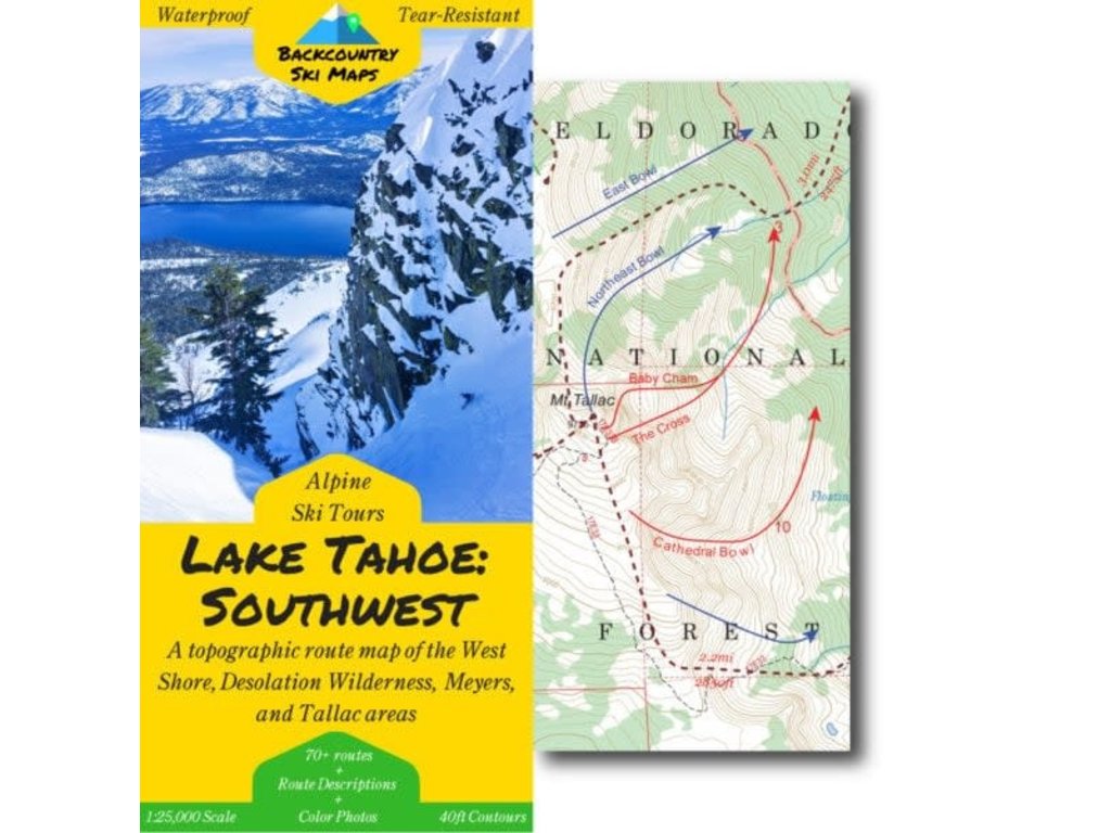 BackCountry Ski Maps Lake Tahoe Southwest