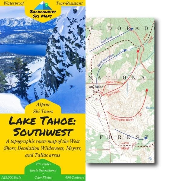 BackCountry Ski Maps Lake Tahoe Southwest The BackCountry