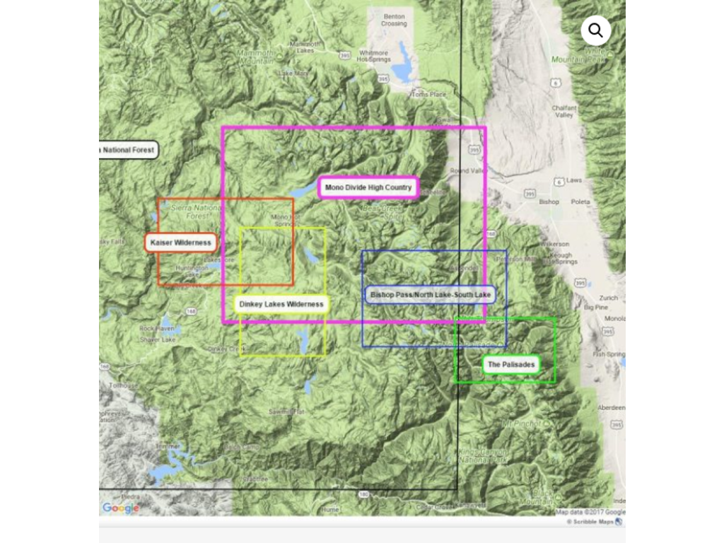Tom Harrison Dinkey Lakes Wilderness Map
