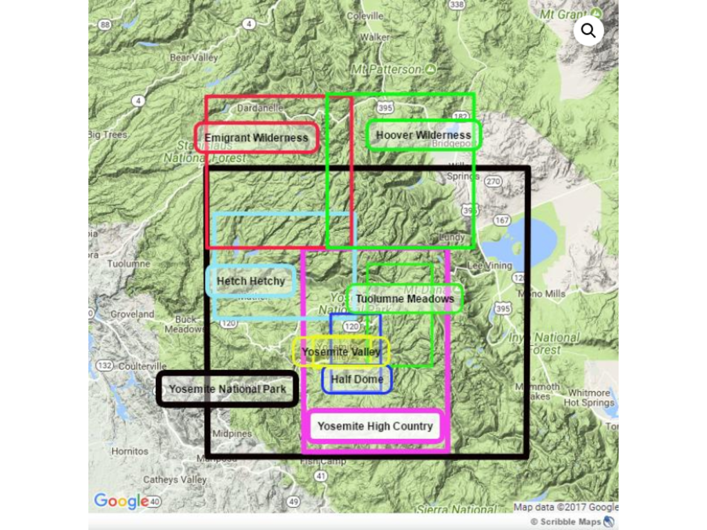 Tom Harrison Tuolumne Meadows & High Sierra Camps Maps