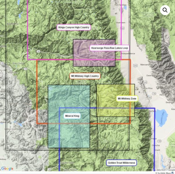 Tom Harrison Mt. Whitney High Country Map