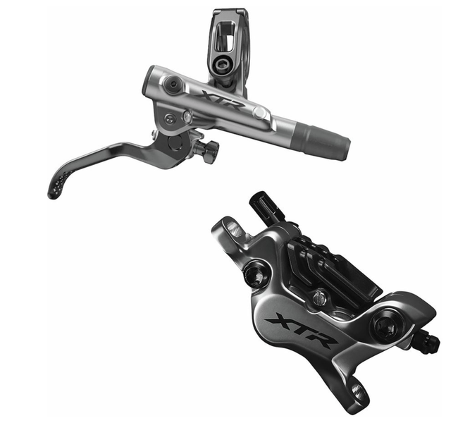 Shimano Shimano XTR BL- M9120/BR-M9120 Disc Brake and Lever - Front Hydraulic Post Mount Finned Metal Pads Gray
