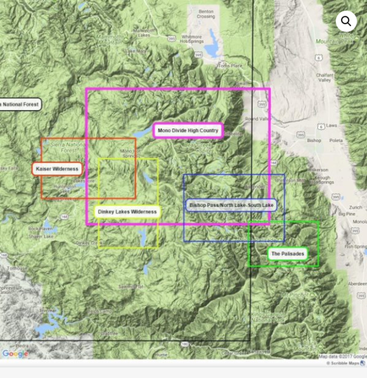 Kaiser Wilderness trail Map | The BackCountry in Truckee, CA - The