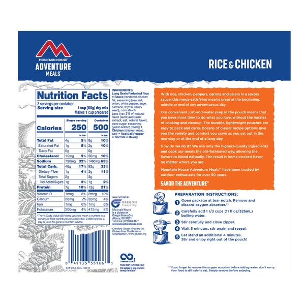 Mountain House Mountain House Rice & Chicken, Gluten Free