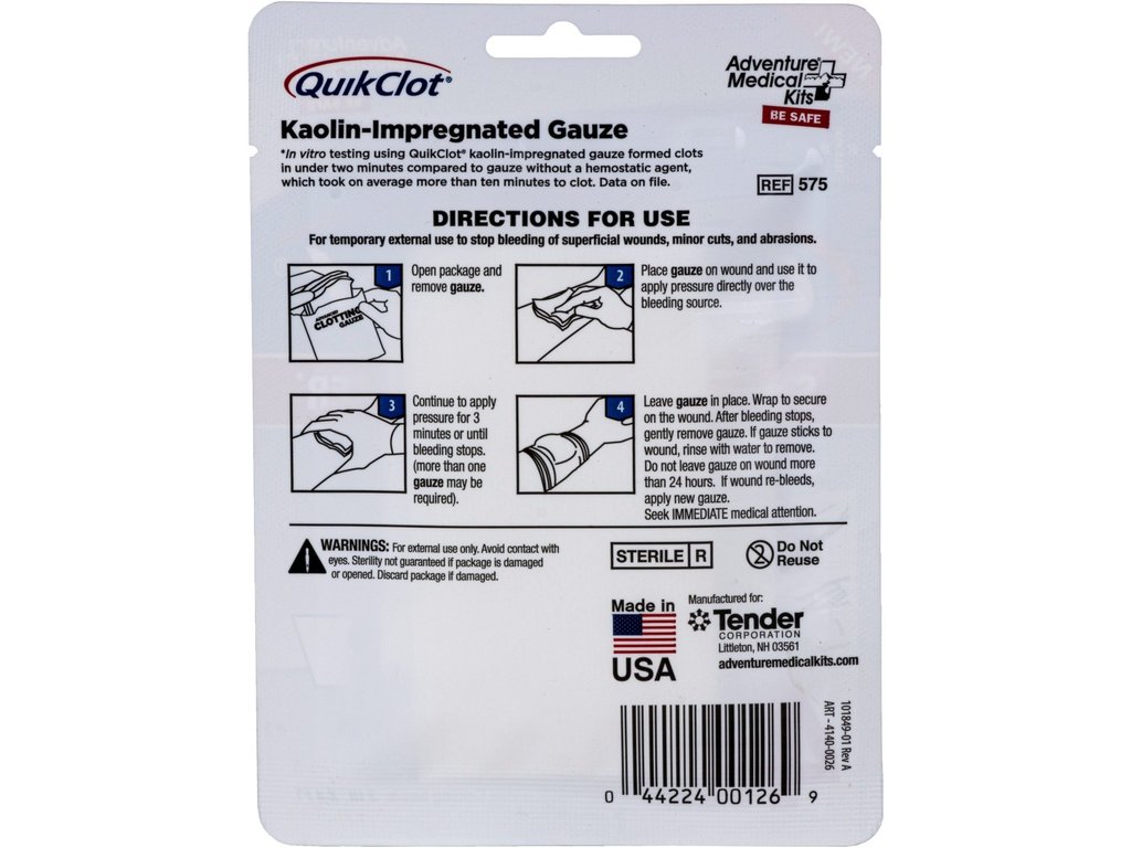 Adventure Medical Kit Adventure Medical QuikClot Gauze 3"x4