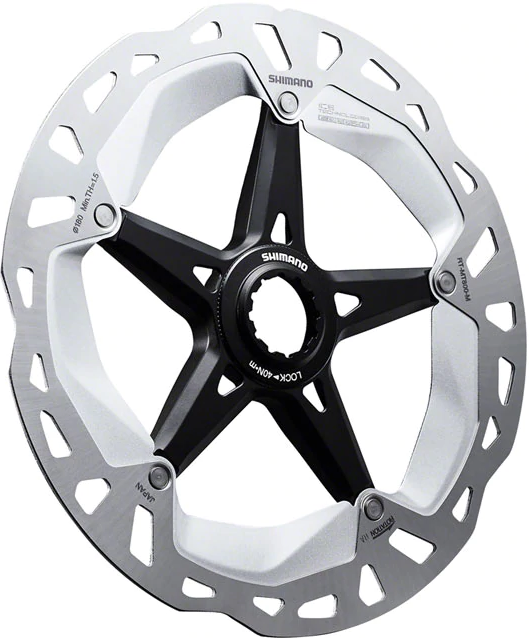 Shimano Shimano Deore XT RT-MT800-L Disc Brake Rotor with External Lockring 203mm Center Lock Silver/Black