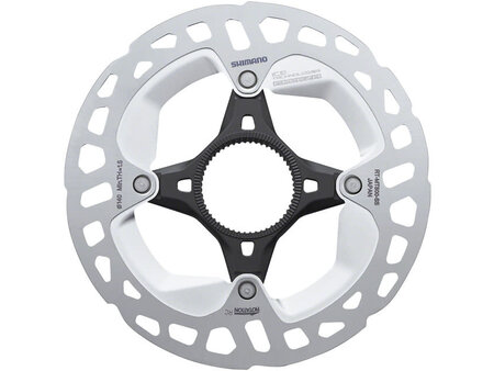 Shimano Shimano Deore XT RT-MT800-SS Disc Brake Rotor with External Lockring 140mm Center Lock Silver/Black
