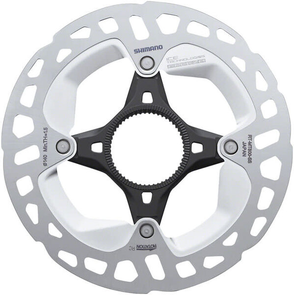 Shimano Shimano Deore XT RT-MT800-SS Disc Brake Rotor with External Lockring 140mm Center Lock Silver/Black