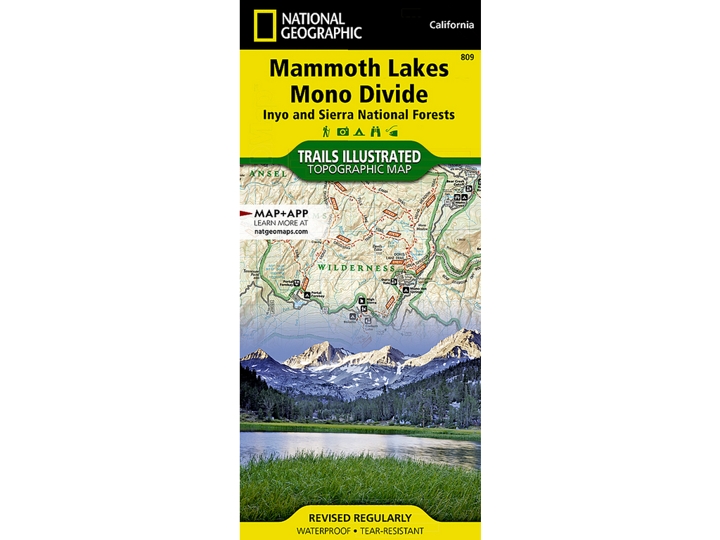 National Geographic National Geographic Mammoth Lakes Mono Divide Map #809
