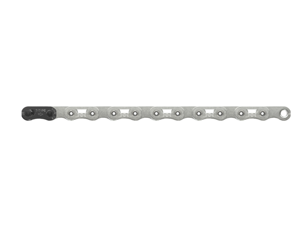 SRAM SRAM XX SL Eagle T-Type Flattop Chain - 12-Speed, 126 Links, Hollow Pin, Includes PowerLock Connector, PVD Coated, Silver SRAM SRAM XX SL Eagle T-Type Flattop Chain - 12-Speed, 126 Links, Hollow Pin, Includes PowerLock Connector, PVD Coated, Silver