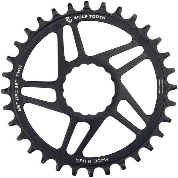 Wolf Tooth Components Wolf Tooth DM Chainring 32t RaceFace/Easton CINCH Direct Eagle Compatible For Boost Cranks 3mm Offset Black