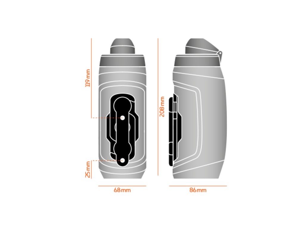 Fidlock TWIST Water Bottle Cage Set Bike Base Mount Bolt-On 590m, Clear