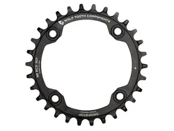 Wolf Tooth Components Wolf Tooth 96 Symmetrical BCD Chainring  32t 96 BCD 4-Bolt Eagle Compatible Black