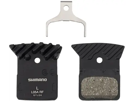 Shimano Shimano L05A-RF Disc Brake Pad and Spring - Resin Compound, Finned Alloy Back Plate, One Pair