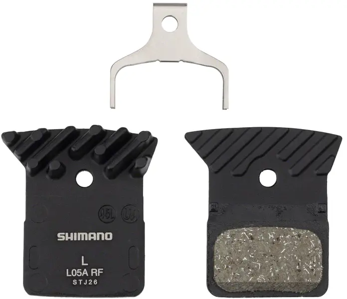 Shimano Shimano L05A-RF Disc Brake Pad and Spring - Resin Compound, Finned Alloy Back Plate, One Pair