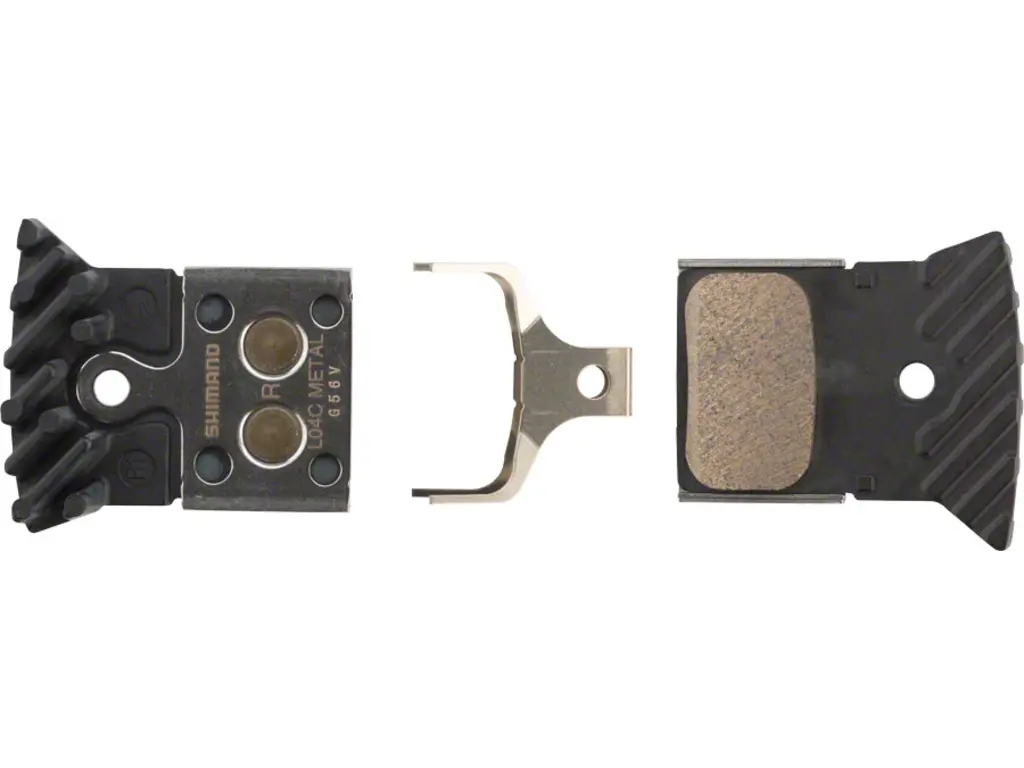 Shimano Shimano L04C-MF Disc Brake Pads and Springs - Metal Compound, Finned Alloy and Stainless Steel Back Plate, One Pair
