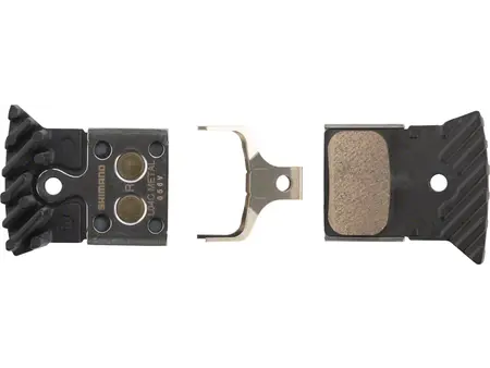 Shimano Shimano L04C-MF Disc Brake Pads and Springs - Metal Compound, Finned Alloy and Stainless Steel Back Plate, One Pair