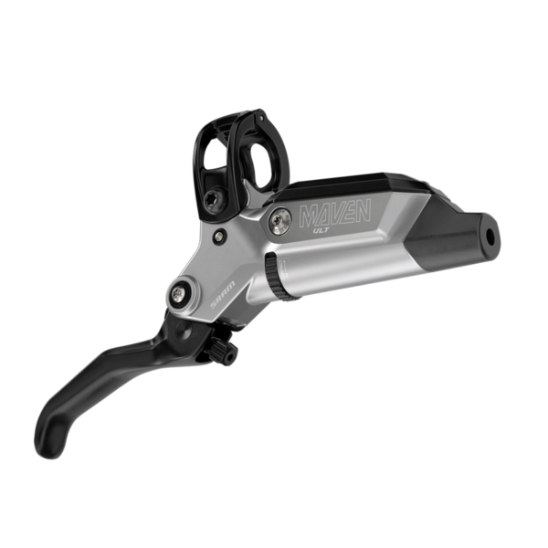 SRAM SRAM Maven Ultimate Stealth Disc Brake/Lever - Rear, Post Mount, 4-Piston, Carbon Lever, Titanium Hardware, Black/Silver, A1