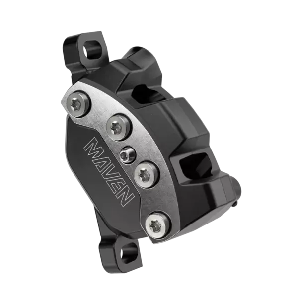 SRAM SRAM Maven Ultimate Stealth Disc Brake/Lever - Rear, Post Mount, 4-Piston, Carbon Lever, Titanium Hardware, Black/Silver, A1