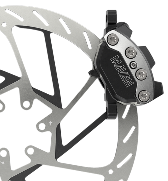 SRAM SRAM Maven Ultimate Stealth Disc Brake/Lever - Rear, Post Mount, 4-Piston, Carbon Lever, Titanium Hardware, Black/Silver, A1