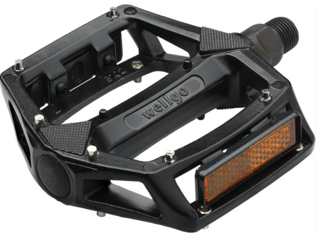 Wellgo B102 Pedals - Platform, Aluminum, 9/16", Black