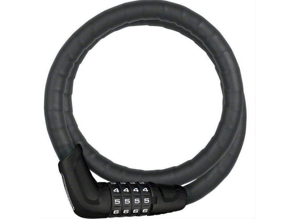 ABUS ABUS Combination Cable Lock Steel-O-Flex Tresor 6615C: 85cm x 15mm With Mount, Black
