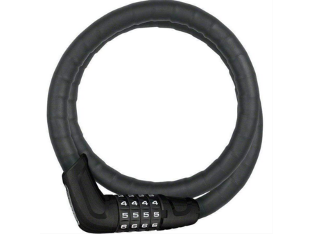 ABUS ABUS Combination Cable Lock Steel-O-Flex Tresor 6615C: 85cm x 15mm With Mount, Black