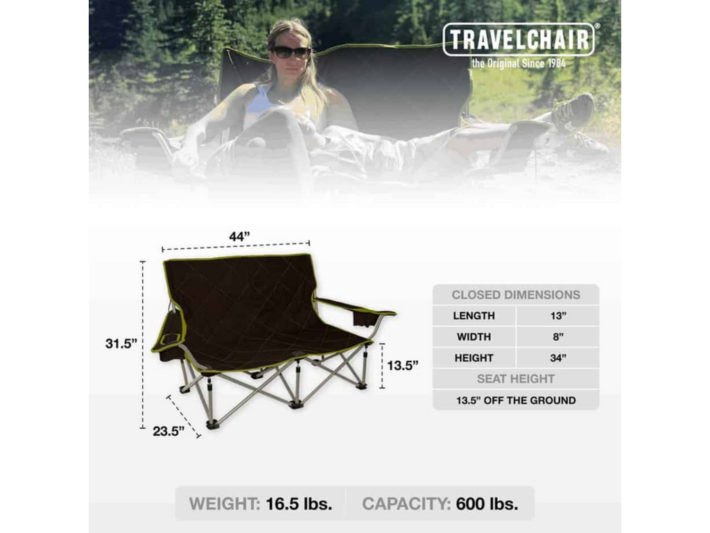 TRAVEL CHAIR Shorty Camp Couch Chair Black