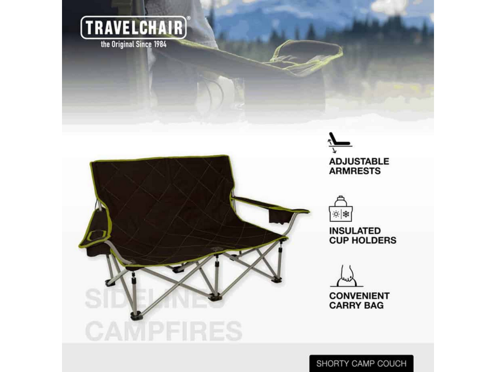 TRAVEL CHAIR Shorty Camp Couch Chair Black