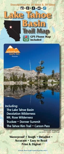 Adventure Maps Lake Tahoe Basin Trail Map