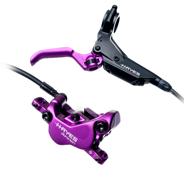 Hayes Hayes Dominion A4 Disc Brake and Lever - Front or Rear, Hydraulic, Post Mount, Purple/Black