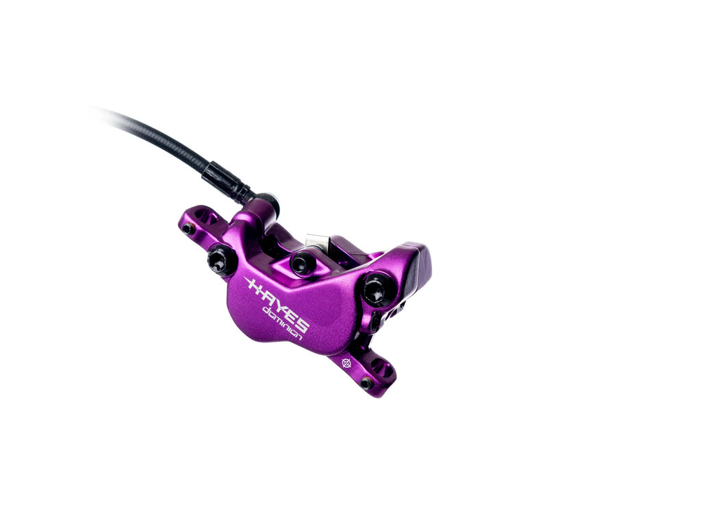 Hayes Hayes Dominion A4 Disc Brake and Lever - Front or Rear, Hydraulic, Post Mount, Purple/Black