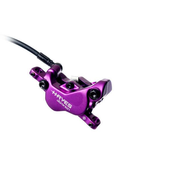 Hayes Hayes Dominion A4 Disc Brake and Lever - Front or Rear, Hydraulic, Post Mount, Purple/Black