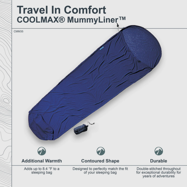 Cocoon Cocoon Mummy Liner CoolMax Blue