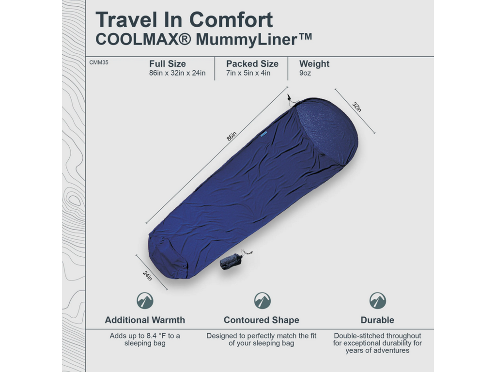 Cocoon Cocoon Mummy Liner CoolMax Blue