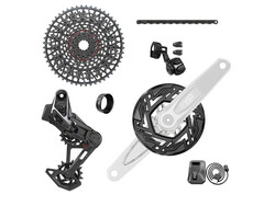 SRAM SRAM X0 T-Type Eagle E-MTB 104BCD Transmission AXS Groupset (RD w/Battery/Charger/Cord, EPOD Ult, CR 104BCD T-Type 34T,Clip-on Guard, CN 126l, CS XS-1295 10-52t) – cranks not included