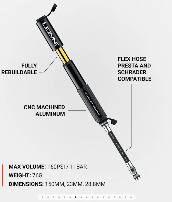 Lezyne Lezyne Pocket Drive Frame Pump: Black
