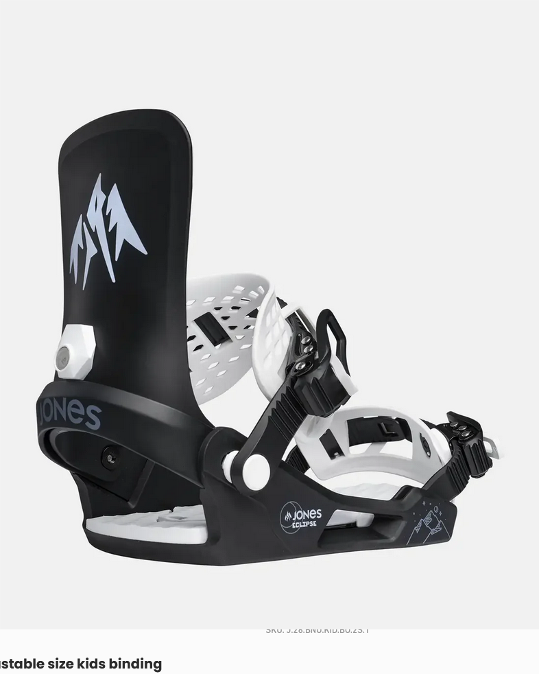 Jones Jones Kid's Eclipse Snowboard Bindings Blizzard Black Small
