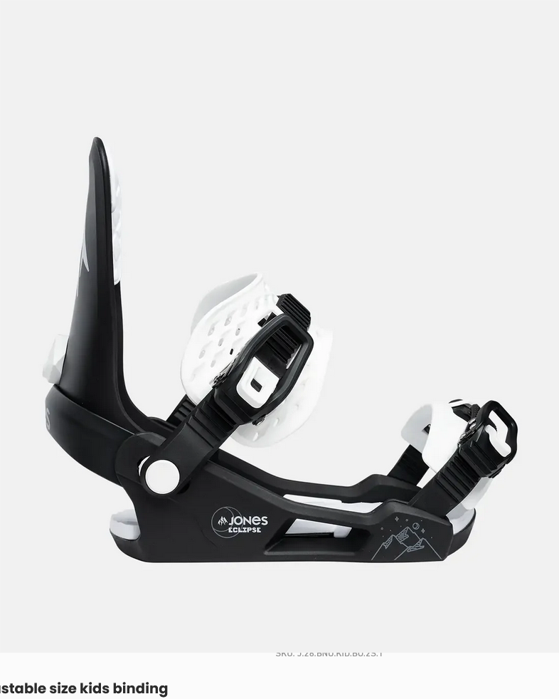 Jones Jones Kid's Eclipse Snowboard Bindings Blizzard Black Small