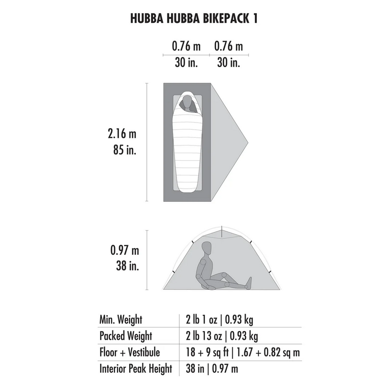 MSR MSR Hubba Hubba Bikepack Tent Green 1-Person