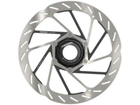 SRAM SRAM HS2 Disc Brake Rotor - 180mm, Center Lock, Rounded, Silver/Black